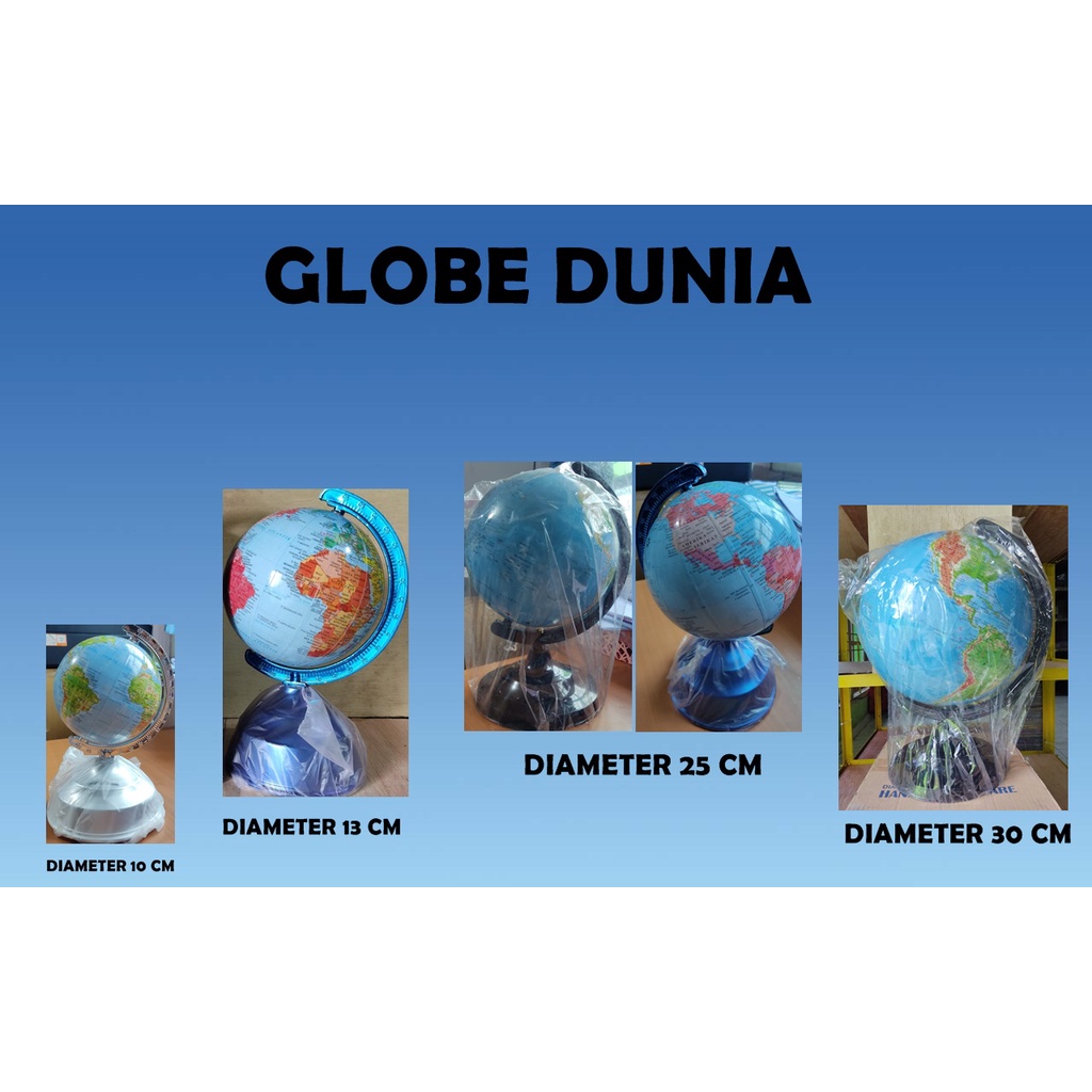 

GLOBE BOLA DUNIA UKURAN DIAMETER