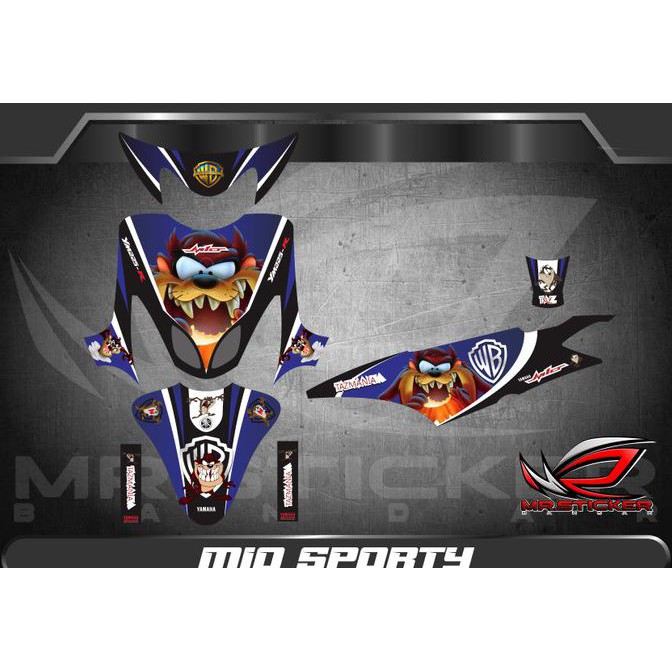 decal mio sporty tazmania hitam