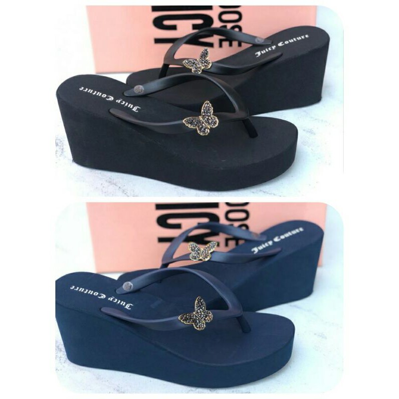 SANDAL JEPIT WEDGES JUICY COUTURE Butterfly Kupu-kupu