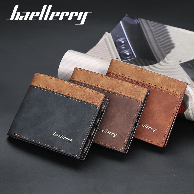 ORIGINAL BAELLERRY DOMPET UANG LIPAT TEBAL BAHAN KULIT SINTETIS DR036