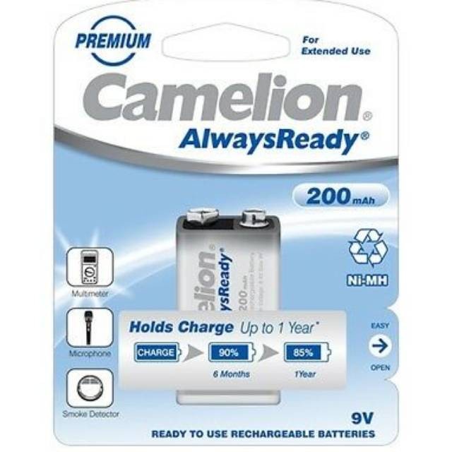 Baterai Battery Batre Cas Camelion 9V 200 mAh Ni-MH Rechargeable