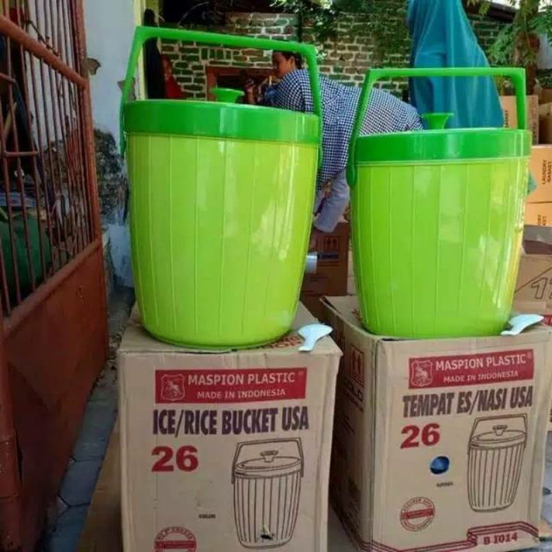 [ ⭐⭐⭐⭐⭐ ] Rice bucket Maspion usa 17 / 26 lt termos nasi es  asli original