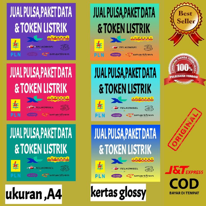 

sticker untuk jualan pulsa dan token pln rumahan k9s7