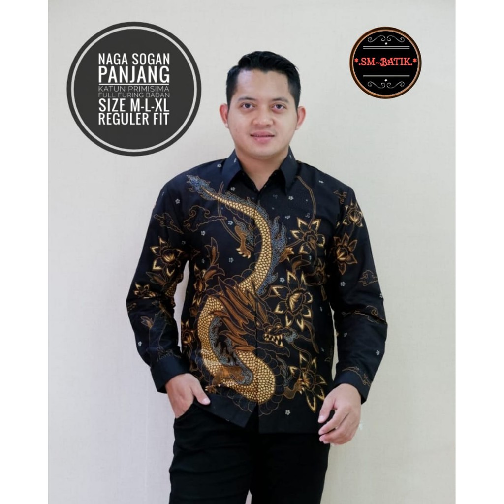 NAGA SOGAN BAJU kemeja batik pria lengan panjang terbaru ORIGINAL  PENDEK modern PREMIUM 31