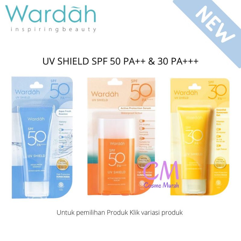 WARDAH UV SHIELD Sunblock Wardah Sun Screen Wardah SPF 30 50 PA Wardah