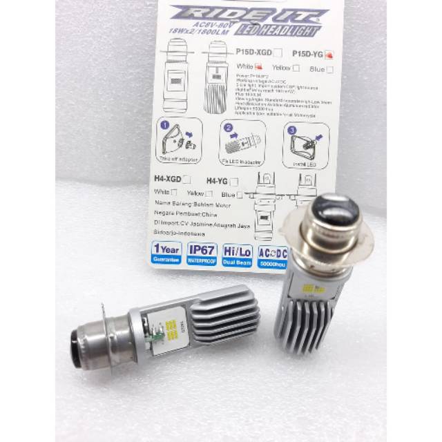 Lampu depan H6 RIDE IT model tito