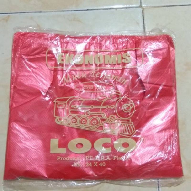 Kantong Plastik LOCO Ekonomis 24 warna merah