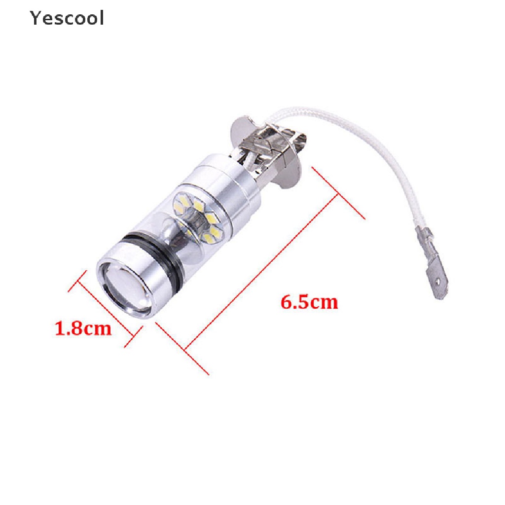 Yescool Lampu Kabut Depan Mobil LED H3 100W 12 / 24V