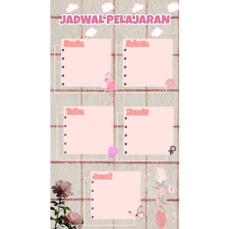 

Planner Jadwal Pelajaran/Jadwal Pelajaran aestetic,lucu,pink, cantik.