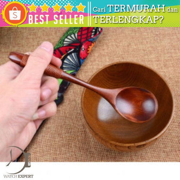 Novelty Sendok Makan Centong Sayur Bahan Kayu Wooden Spoon - RR-20 - Brown