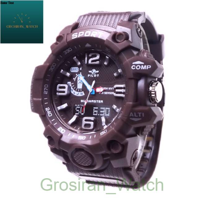 Jam Tangan Pria Kasual Sports Anti Air Pilot Original P-1544 Crono Off [G_W]