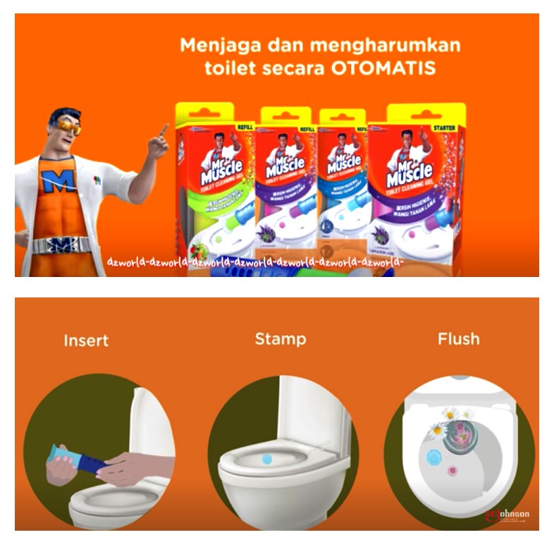 Mr Muscle Toilet Cleaning Gel Isi Ulang Pewangi Kloset WC MrMuskle Toilet Refill 5in1 Dengan Jel Jeli Jelly
