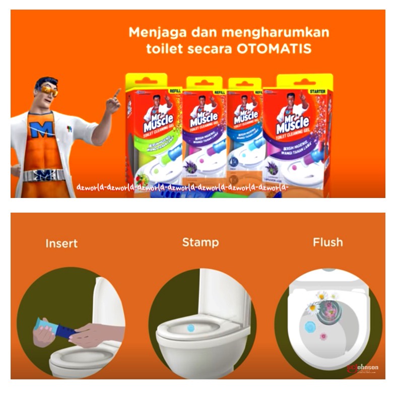 Mr Muscle Toilet Cleaning Gel 5in1 Dengan Alat Higienis Anti Noda Mrmuscle Starkit Pewangi Toilet Otomatis Model Gel Di Tempel Di Kloset Jel Jeli Jelly