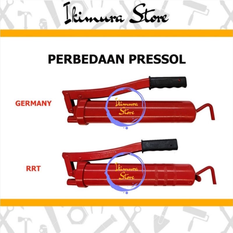 Grease Gun Pressol 500cc / Pispot Tangan Manual / Pompa Gemuk Hand 500 cc