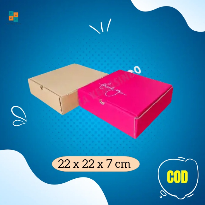 

Box 22x22x7 cm kardus kerdus karton polos hampers giftbox kemasan nasi kotak hadiah kado accecoris hijab pizza