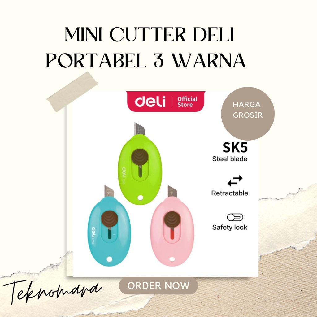 

Mini Cutter Deli Portable 3 Warna Simple