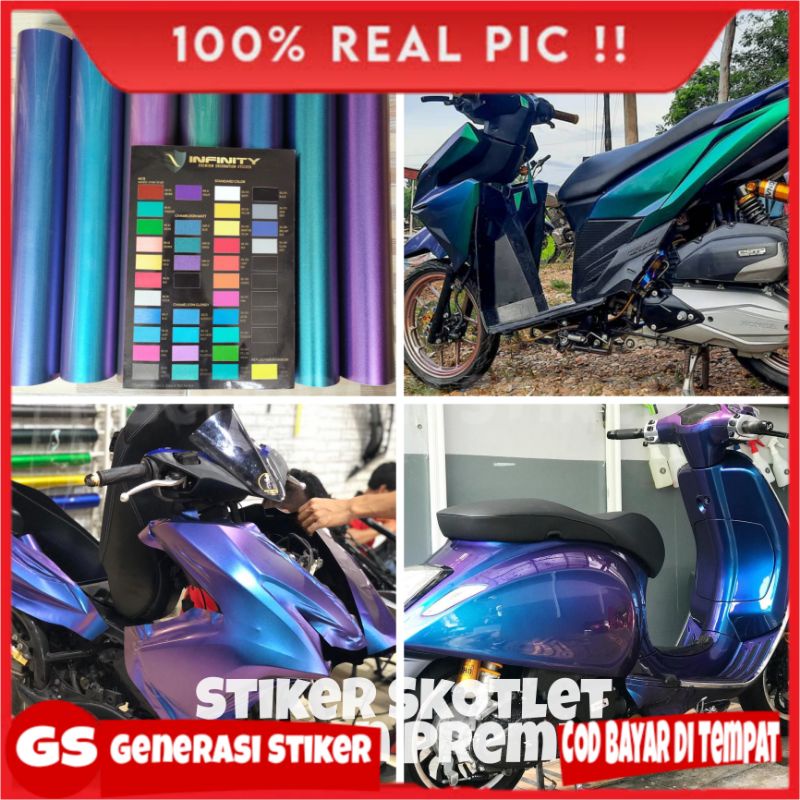 Skotlet Stiker Bunglon Cameleon Kualitas Premium Lebar 45cm Stiker Skotlet Bunglon Motor dan Mobil
