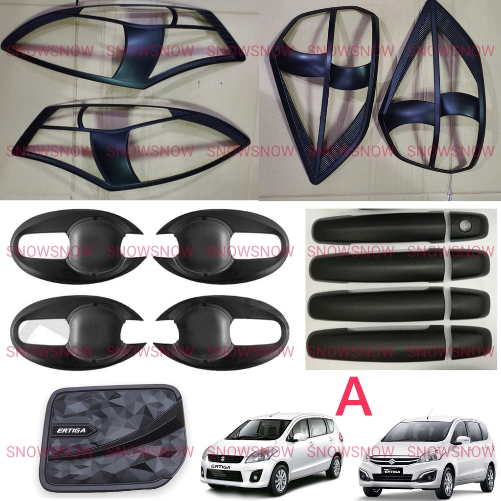 Paket Garnish Lampu Depan Belakang Outer Handle Tank Cover Ertiga 2012 2017 Hitam