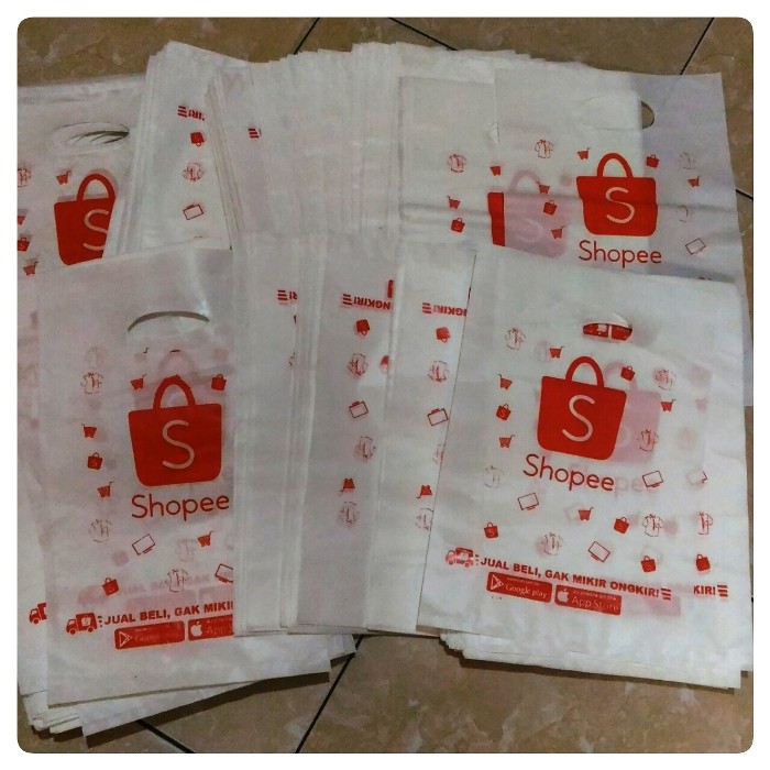 

Plastik kemasan bungkus sablon shopee ukuran 20 x 30 putih tebal