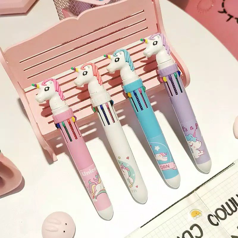 

PENA UNICORN 10 WARNA - PENA 10 IN 1 KARAKTER UNICORN LUCU