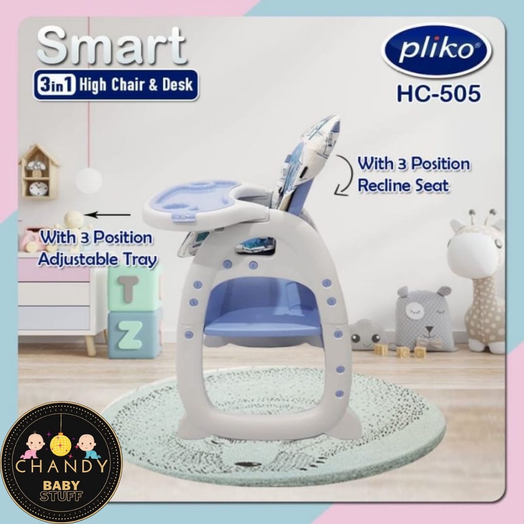 KURSI MAKAN BAYI PLIKO HIGH CHAIR &amp; DESK 3 IN 1 SMART HC 505