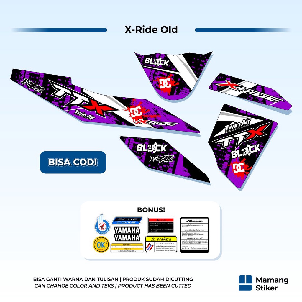 Striping XRIDE Old Variasi (11) X Ride 115 Lama Sticker Stiker Skotlet Racing Simpel Sederhana Keren