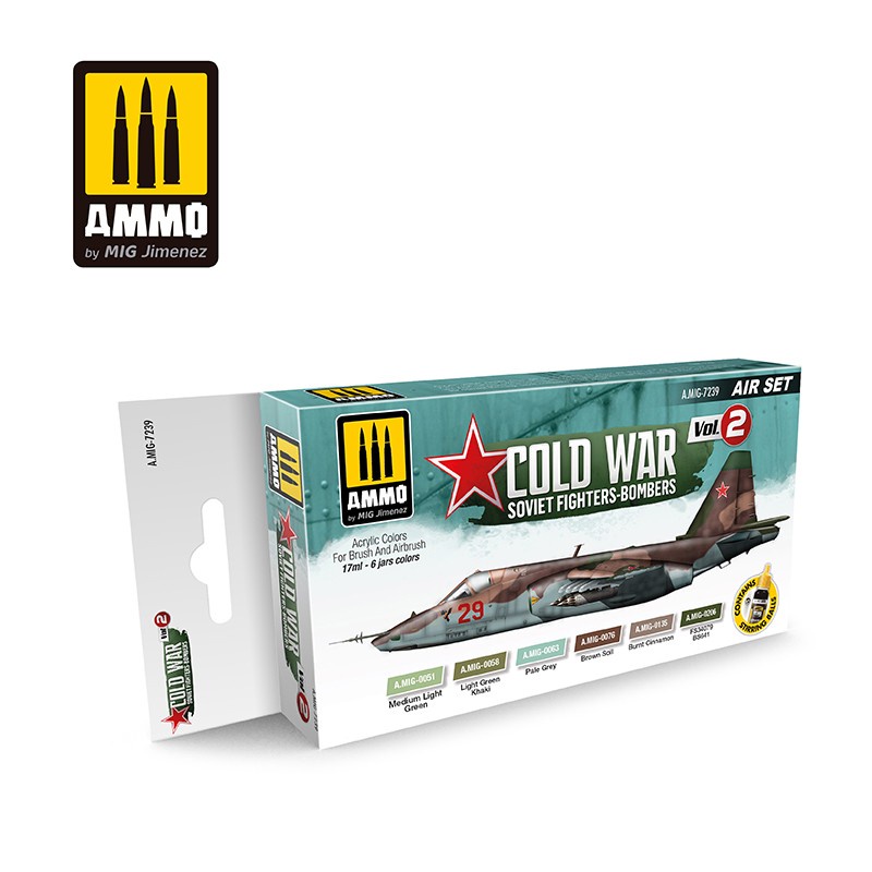 

AMIG7239 : COLD WAR VOL. 2 SOVIET FIGHTER-BOMBERS SET - Ammo Mig (6 btl @17ml)