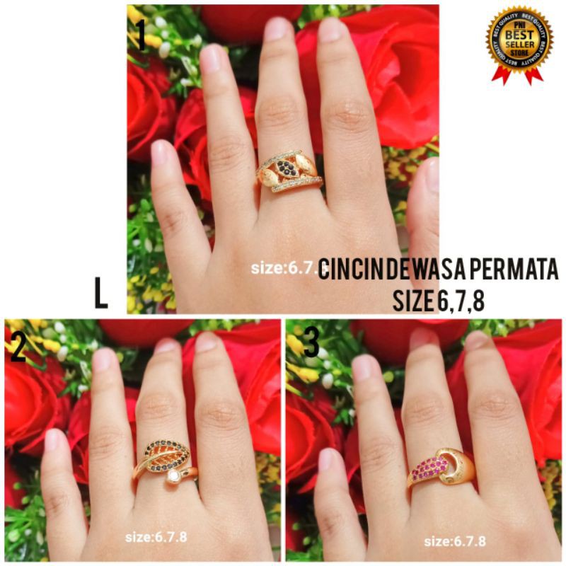 CINCIN CANTIK DEWASA TITANIUM ANTI KARAT LAPIS EMAS GOLD