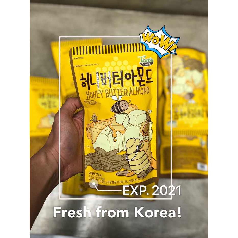 

UPDATE SNACK KACANG ALMOND KOREA - HONEY BUTTER ALMOND - EXP LAMA - TOMS FARM TERMURAH