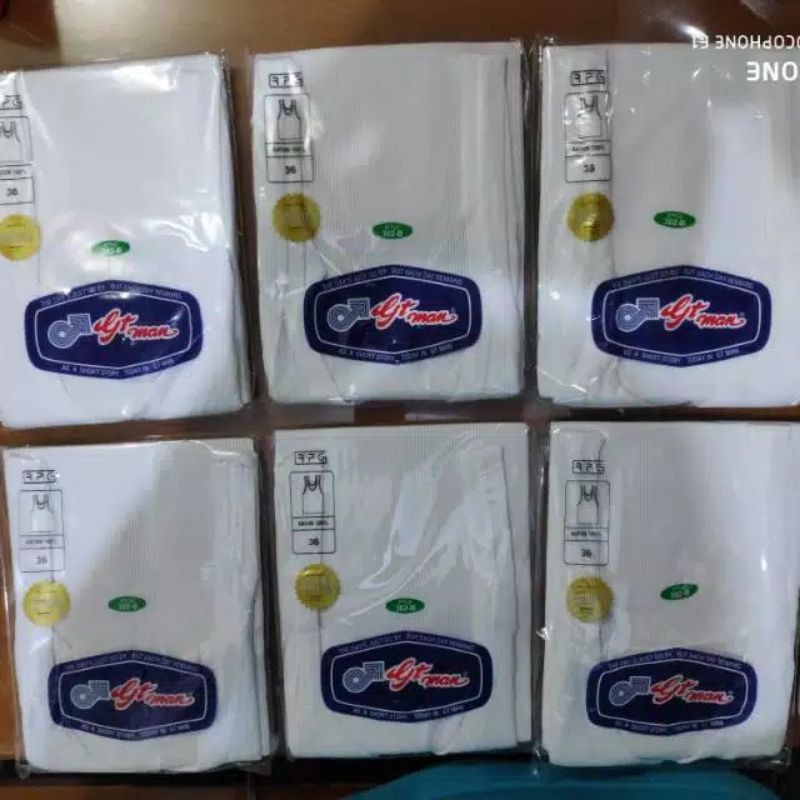 GTMAN Singlet PRIA Dewasa 302B Putih Salur