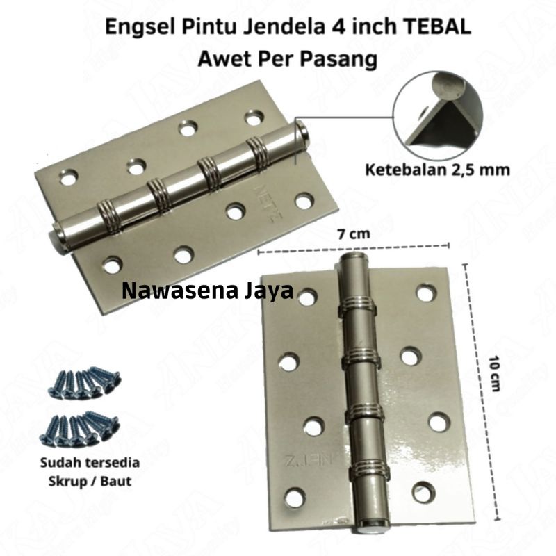 Jual Engsel Pintu Jendela 4 Inch Engsel Daun Jendela Engsel Lubang 4