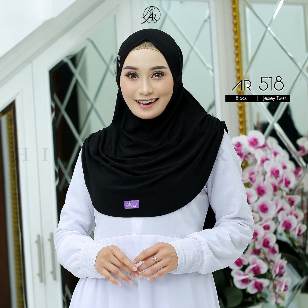 Kerudung Instan Arrafi Hijab Terbaru Bergo Sport Olahraga Pendek Jersey Twist Polos  AR 518 Non Ped 