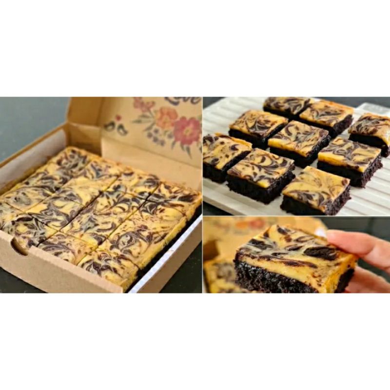 

BROWNIES MARBLE CHEESE CREAM / CHEESE CREAM / BEST PREMIUM QUALITY / HOMEMADE / BAKUL NASI