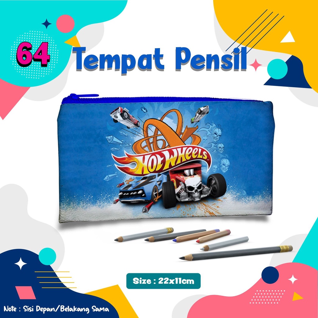 

Pencil Case Hot Wheels dan karakter lainnya Kotak Tempat Pensil Kotak alat Tulis Wadah Dompet Pensil Lucu unik