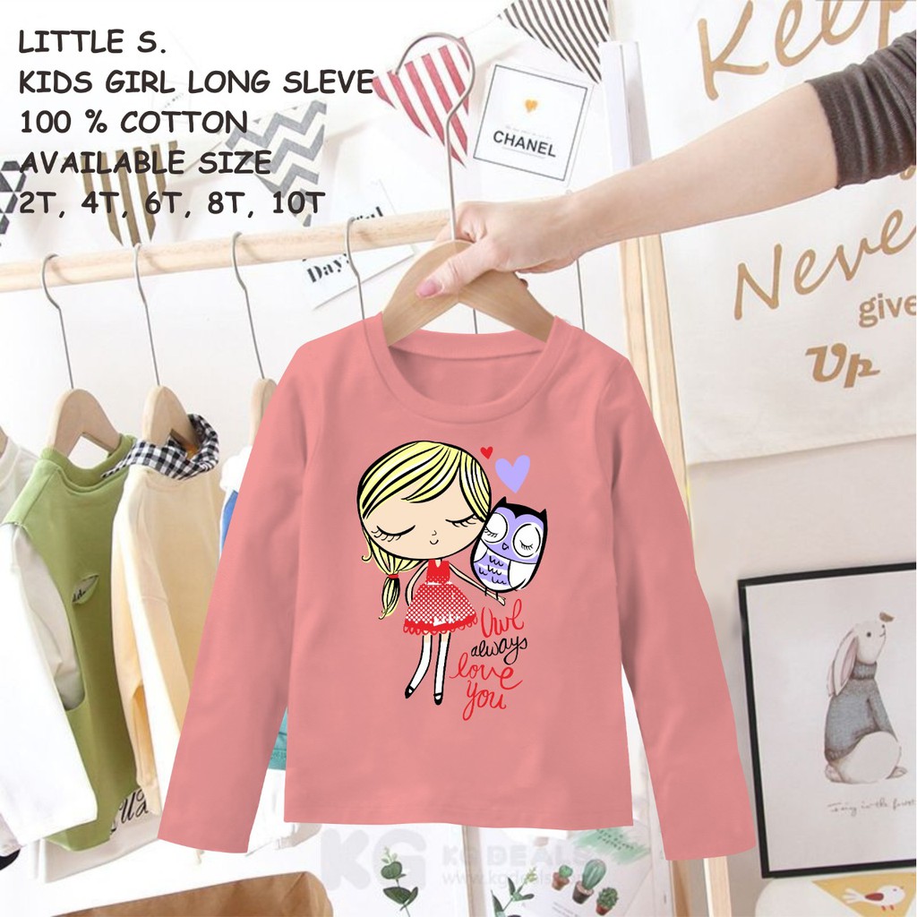 kaos panjang anak perempuan USIA 2-7 TAHUN branded-5