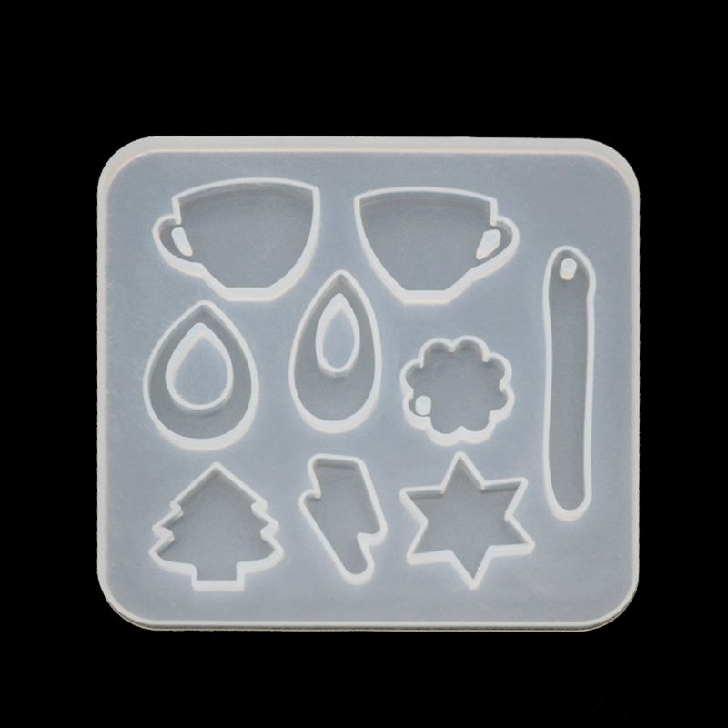 SIY  DIY Earrings Necklace Pendant Epoxy Resin Mold Cup Teardrop Star Tree Bar Pendant Silicone Mold Jewelry Making Tools