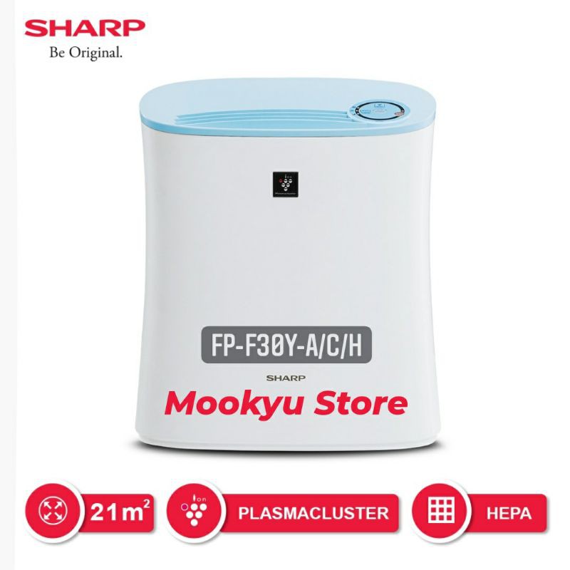 sharp air purifier fp f30y a   w   c   fpf30y   ion plasmacluster coverage area 21 m2