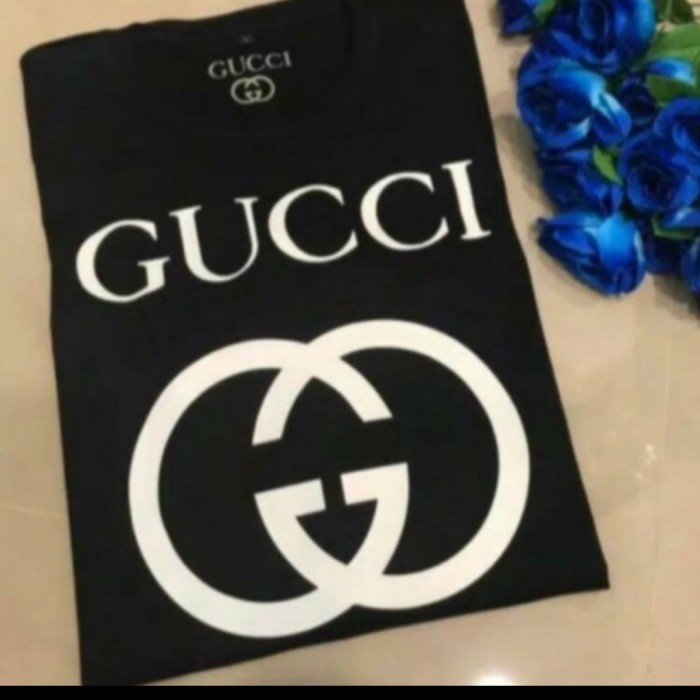 KAOS BAJU TSHIRT GUCCI FASHION BRANDED PRIA WANITA - Putih, S - Putih, S