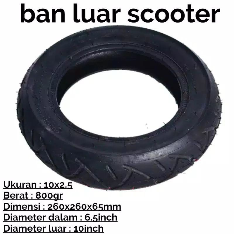 ban luar skuter listrik 10x2.50