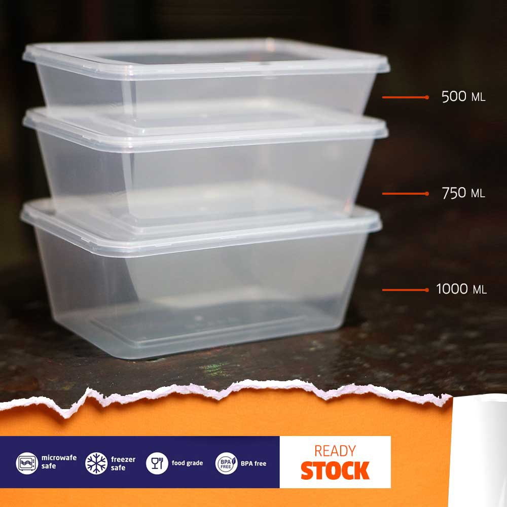 Thinwall food container kotak plastik food grade 750ml serbaguna bisa buat packaging olshop juga nih