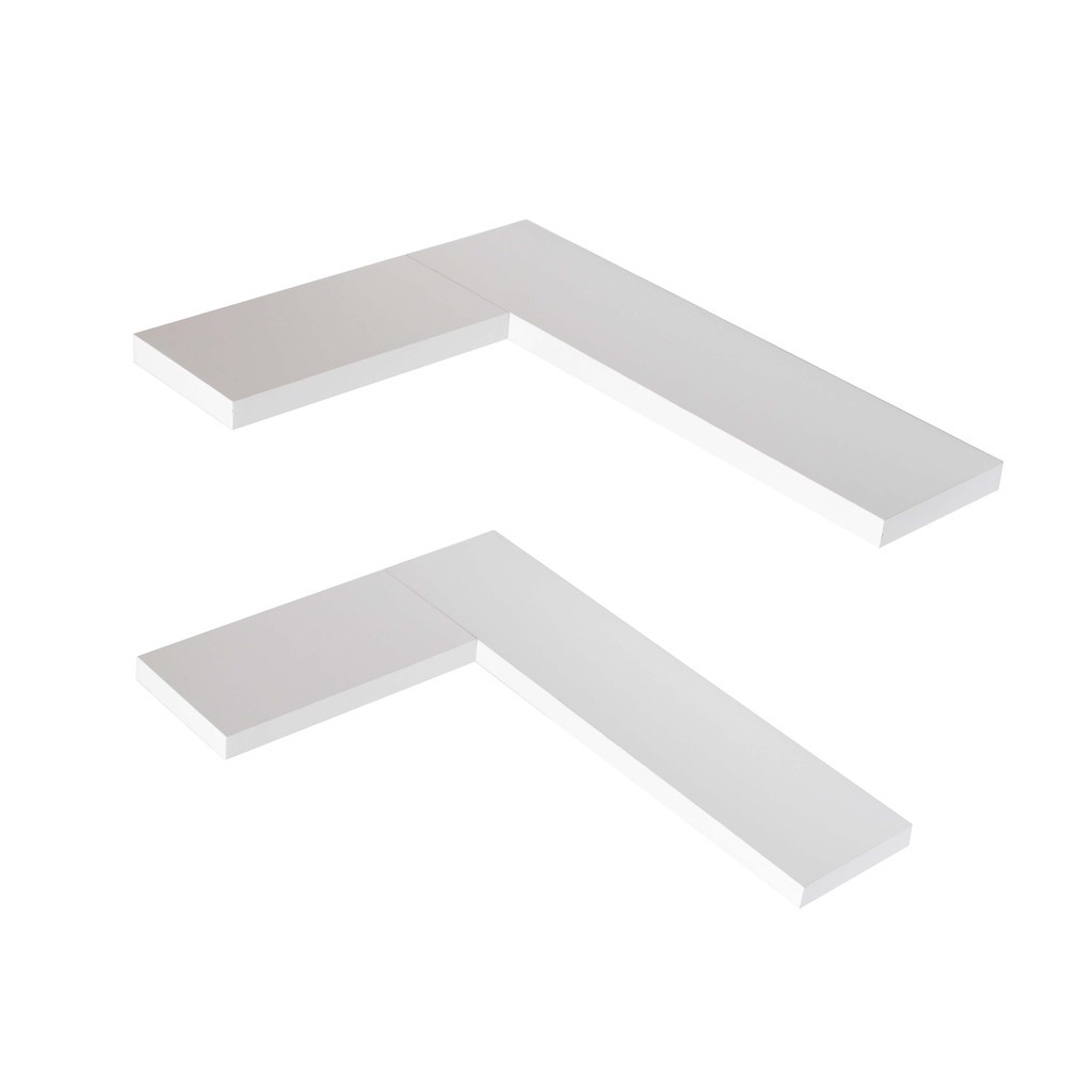 Floating Shelves/Rak Dinding Sudut Siku Minimalis Model Tempel/Melayang/Gantung 2 Susun [40/30 cm]