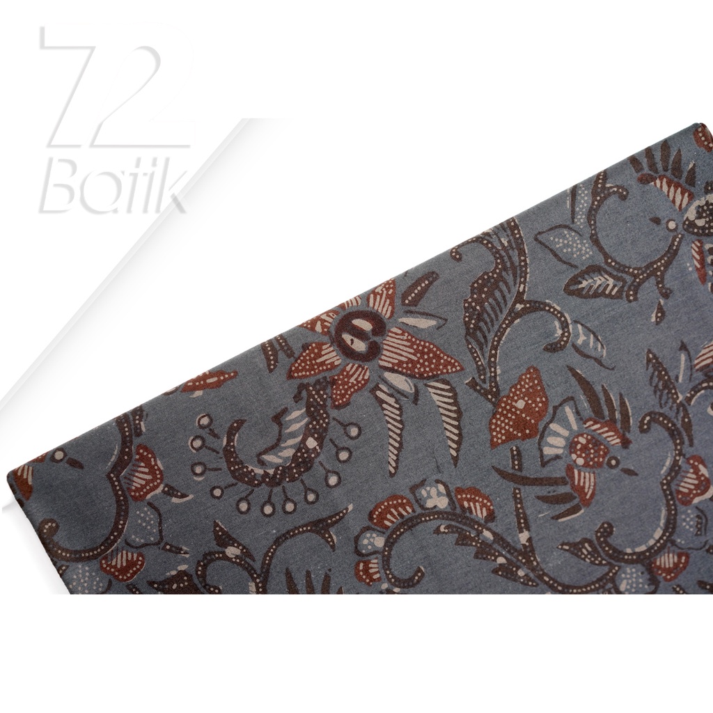 KAIN BATIK PREMIUM Bahan Katun Motif Fosil Warna Abu Gray Grey 722298 Cap 72 Jarik Jarit Samping Kebat Panjang Batik Katun Modern Premium Bahan Seragam Batik Pernikahan Kantor Keluarga Murah Kamen Jadi Batik Bali Lembaran