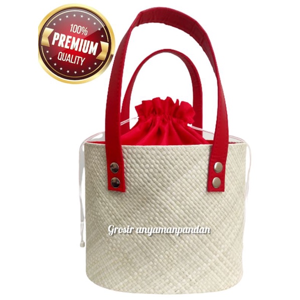 

RB READY Tas pandan OVAL PUTIH KAIN WARNA tas parcel tas hampers hantaran anyaman
