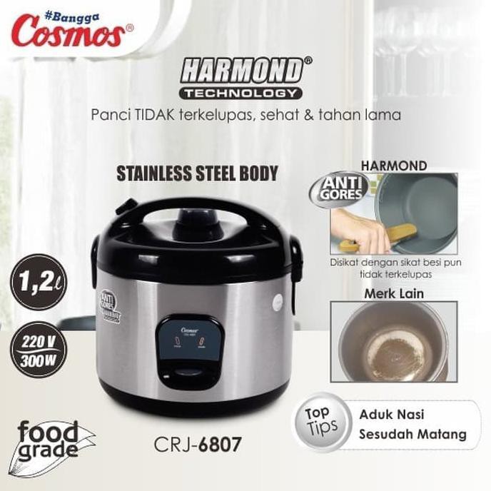 Magic Com Harmond Crj6807 Cosmos Rice Cooker Harmond Crj-6807 Crj 6807 Titanium.Store1