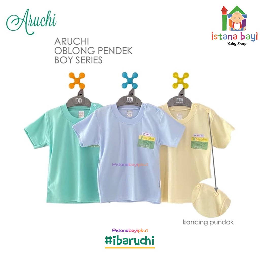 Aruchi Baju Oblong pendek Warna SML - Baju Bayi 1 Pcs