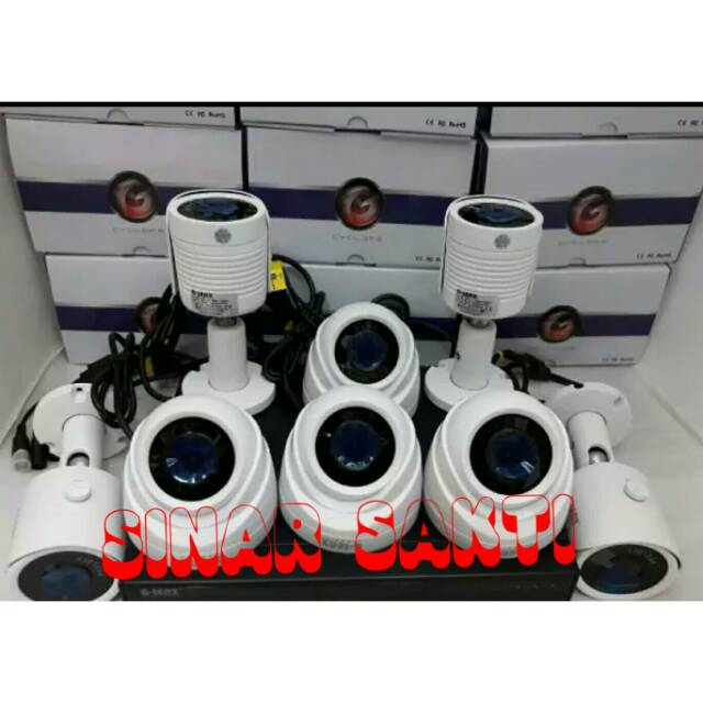 PAKET CCTV G-LENZ 8 CAMERA 5MP REAL 2560P ( KOMPLIT TGGL PASANG )