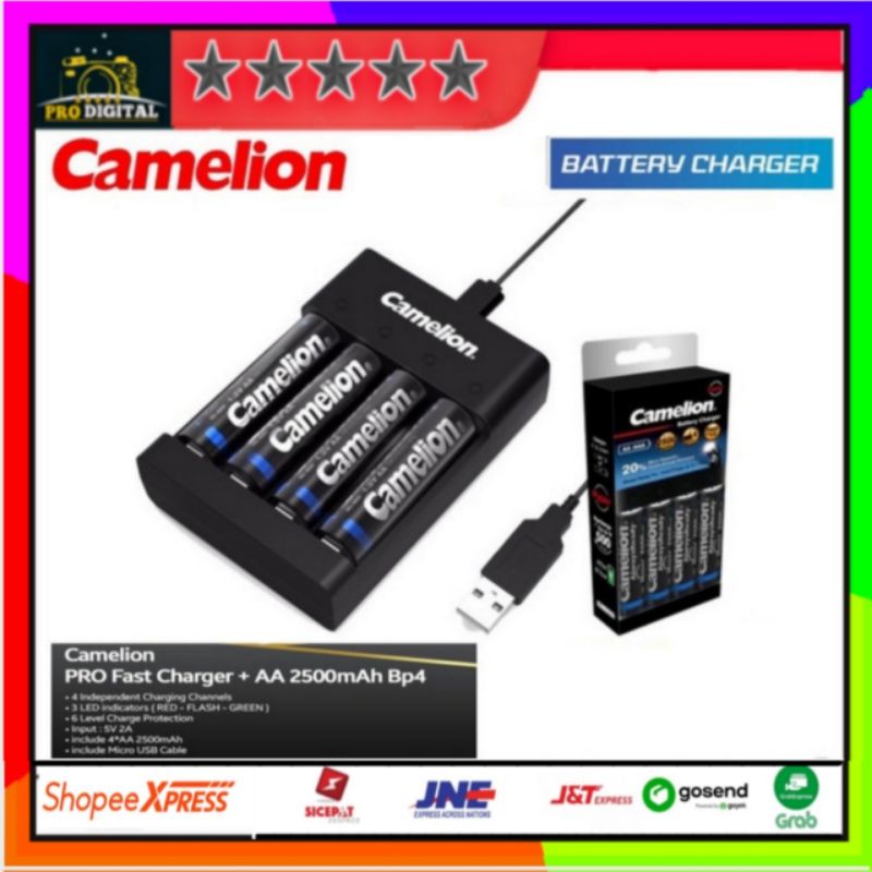 Baterai Charger Camelion AA 2500 Mah BP4 Quick Charger Baterai Cas