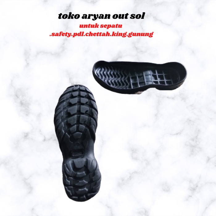 Outsole Karet Mentah Hitam Pdl Safety Paket Sol &amp; Insole