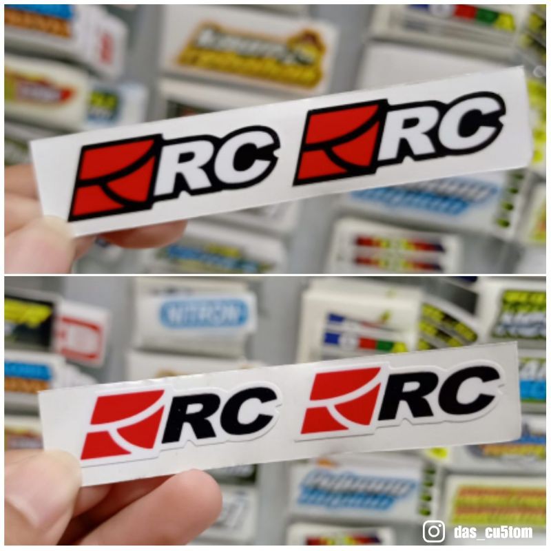 sticker printing RC KECIL 4cm x 1cm  , sticker helm visor keren