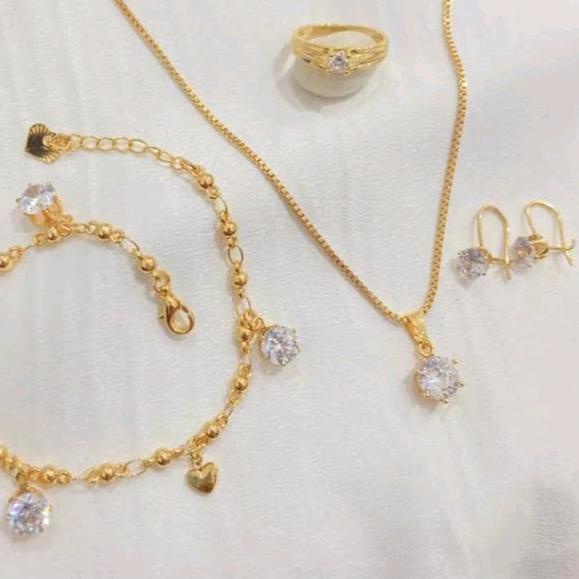☊ set perhiasan wanita dewasa, mata satu, 1 set perhiasan titanium asli anti luntur anti karat,1 set